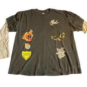 Social Collision Mens XL Black Layered Graphic T-Shirt It Is What It Is Grunge